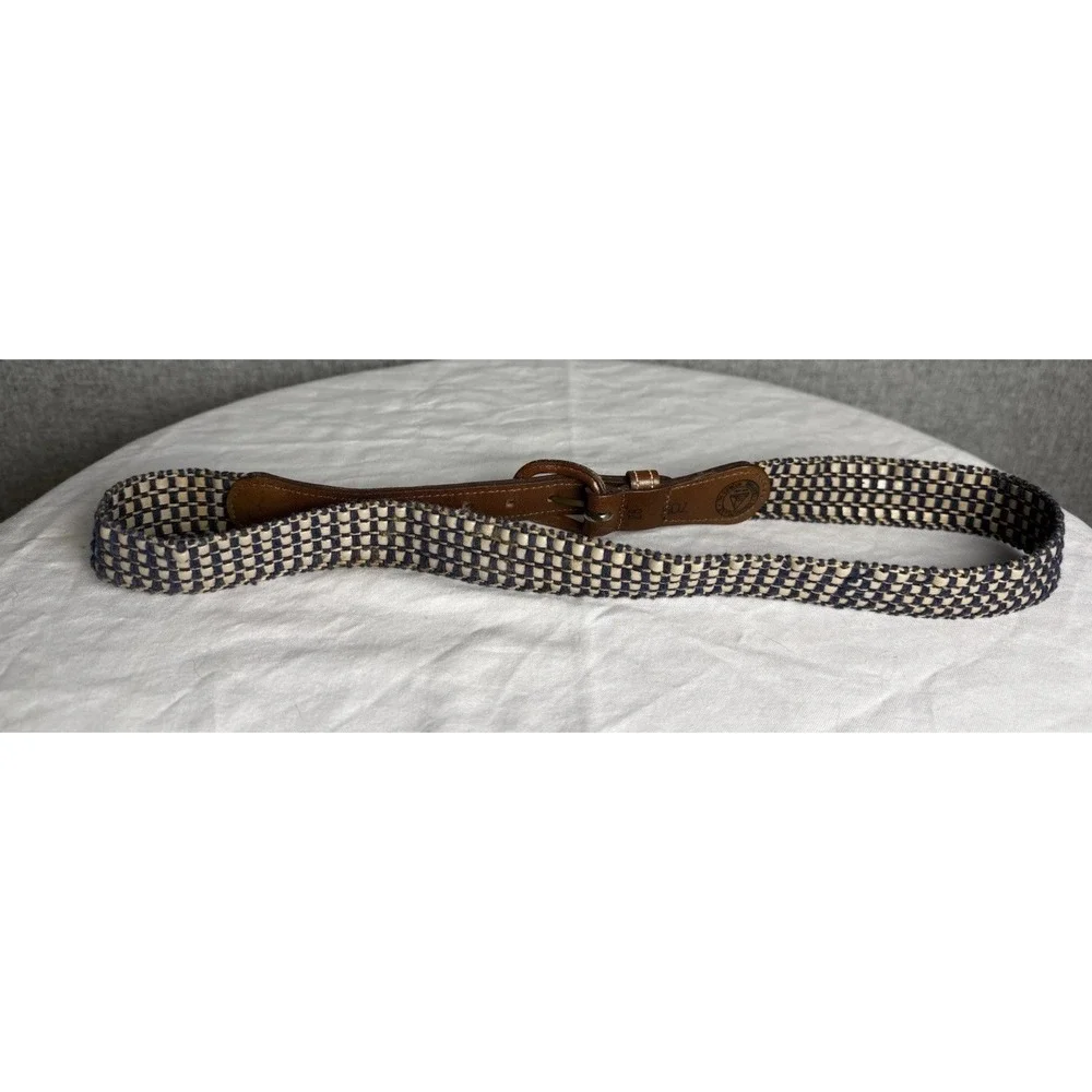 Vintage Boys Golf Belt 28in‎ Waist Canvas Navy Leather Chesapeake Leather Works